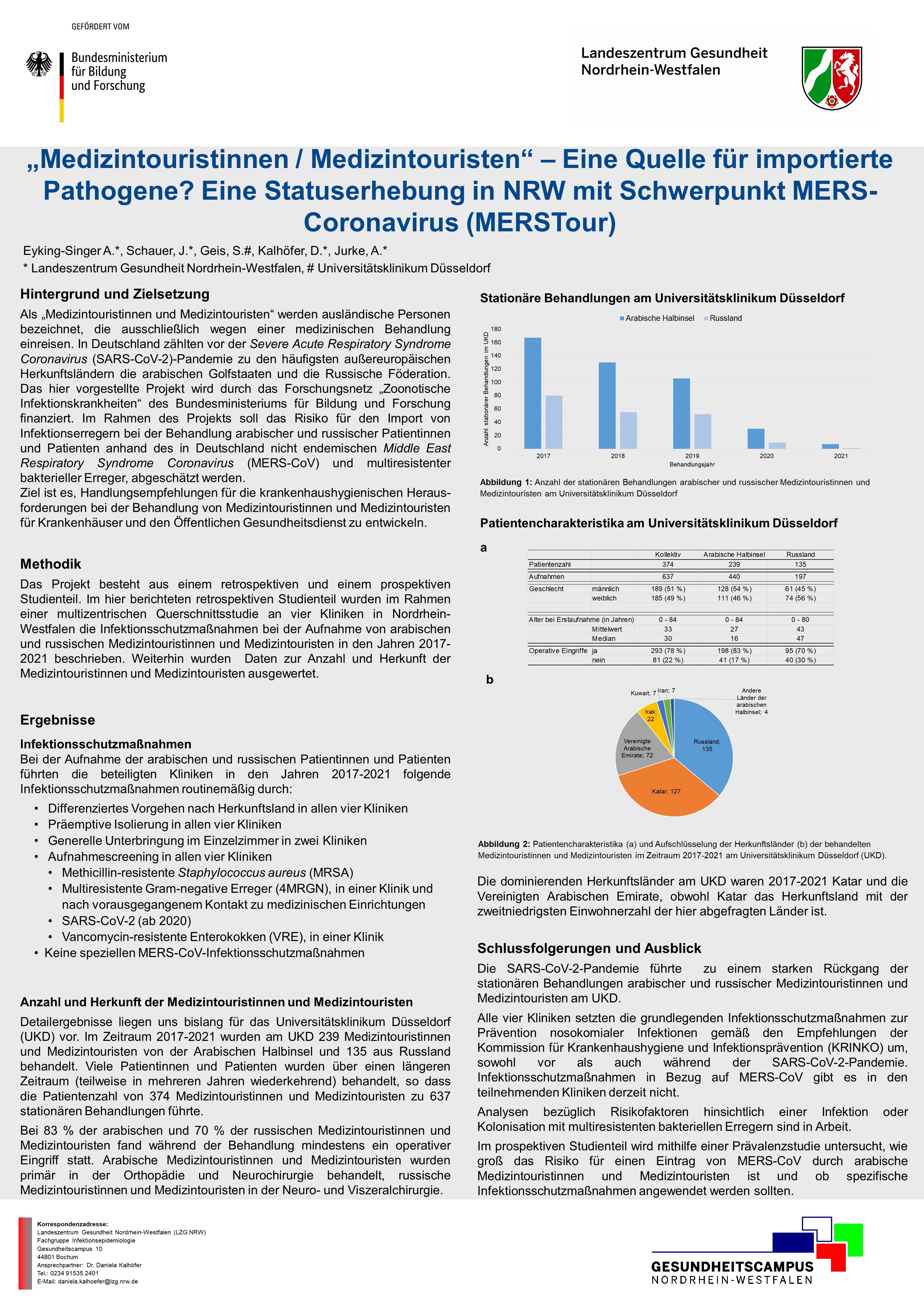 das Poster enthält Informationen zum Projekt MERSTour